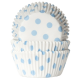   HoM Baking cups Polkadot white/baby blue - pk/50